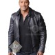 Faster The Rock Dwayne Johnson Black Leather Jacket