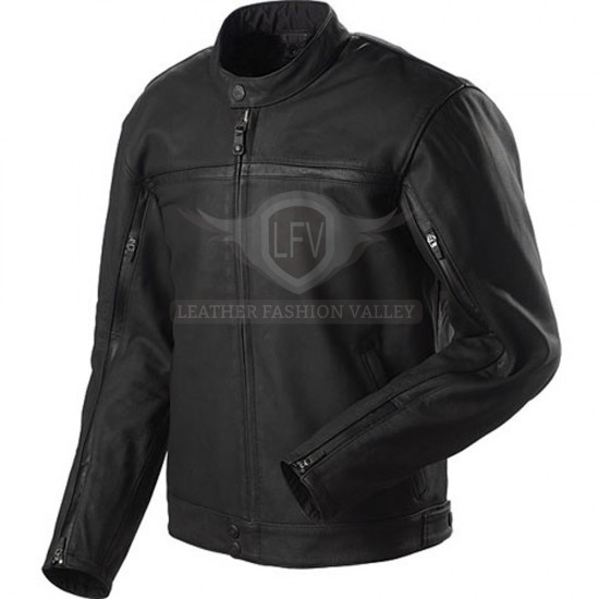 Men's Black Motorcycle Leather Jacket