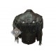 Black Western Style Motorcycle Safety Leather Jacket 