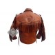 Brown Western Cowboy Fashion Leather Jacket