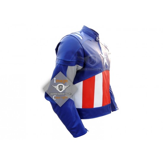 Captain America First Avenger Mens Movie Leather Jacket