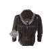 chocolate Western Cowboy Fashion Leather Vest Jacket