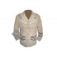 Cream Western Cowboy Fashion Leather Jacket