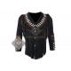 Jet Black Western Cowboy Fashion Leather Vest Jacket