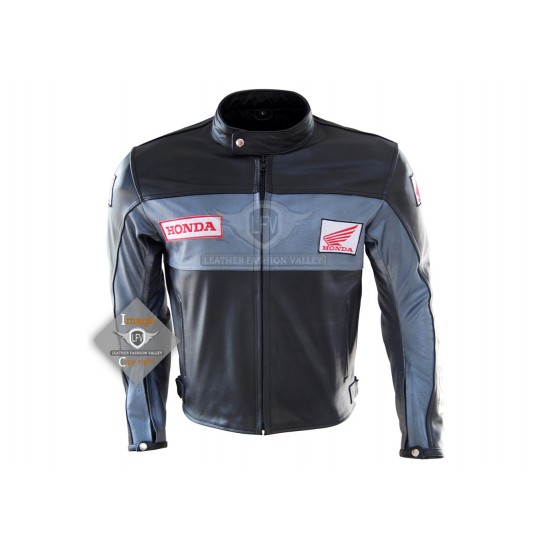 Men Motorbike Gear Honda Leather Jacket