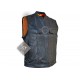 Mens Motorbike Black Leather Vest Jacket