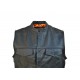 Mens Motorbike Black Leather Vest Jacket