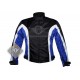 Textile Motorbike Men Black With Blue Contrast Leather Jackets