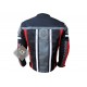 Textile Motorbike Men Black With Multi Color Contrast Leather Jackets A