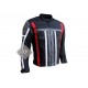 Textile Motorbike Men Black With Multi Color Contrast Leather Jackets A