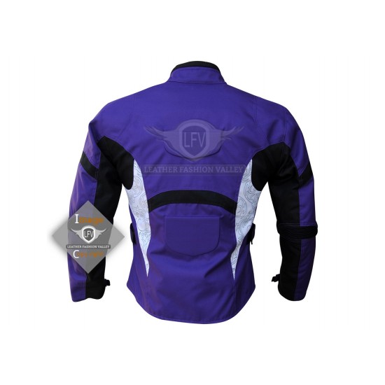 Textile Motorbike Men Purple Leather Jackets