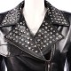 Miley Cyrus Black Steel Studded Leather Jacket