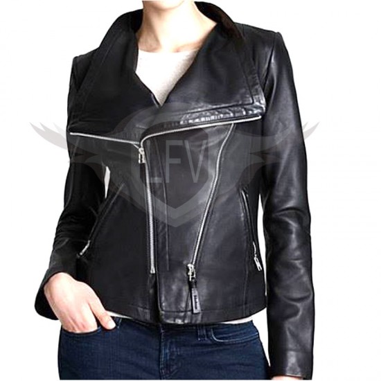 Women Classic US Style Leather Jacket