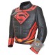 Superman Red on Black Leather jacket