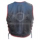 Designer Men Black/Red Western Leather Vest