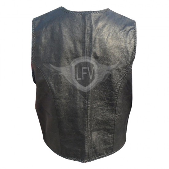 Designer Fashionaable Black Western Leather Vest