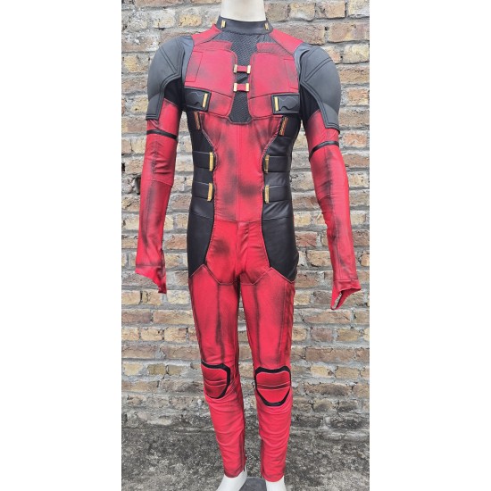 Deadpool 3 suit screen printed fabric suit and accessories 