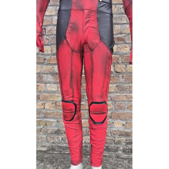 Deadpool 3 suit screen printed fabric suit and accessories 