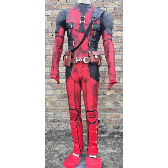 Deadpool 3 suit screen printed fabric suit and accessories 